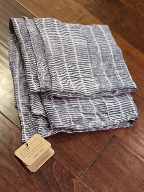 NWT Gray, Navy & White Cotton Scarf - Gray Market
